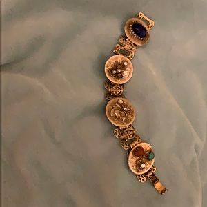 Stunning Gold Art Nouveau 1910’s Paste Bracelet!